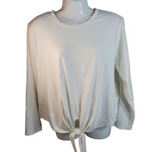 NEW WAYF tie front blouse long sleeve shoulder pads 1X